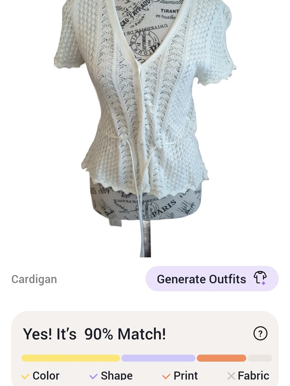 White Open-Knit Short Sleeve Cardigan Sweater